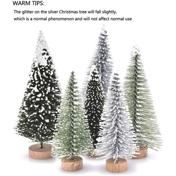 30 Pcs Mini Christmas Trees DIY Xmas Bottle Brush Trees Miniature Sisal Snow - Picture 4 of 8